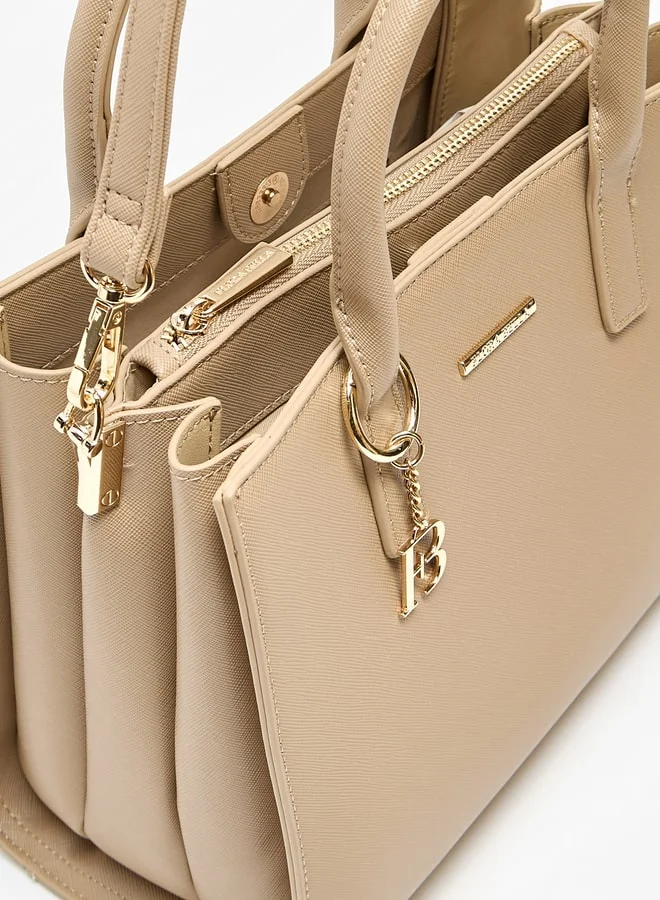 Flora Bella By Shoexpress Women Solid Tote Bag with Detachable Strap and Zip Closure
