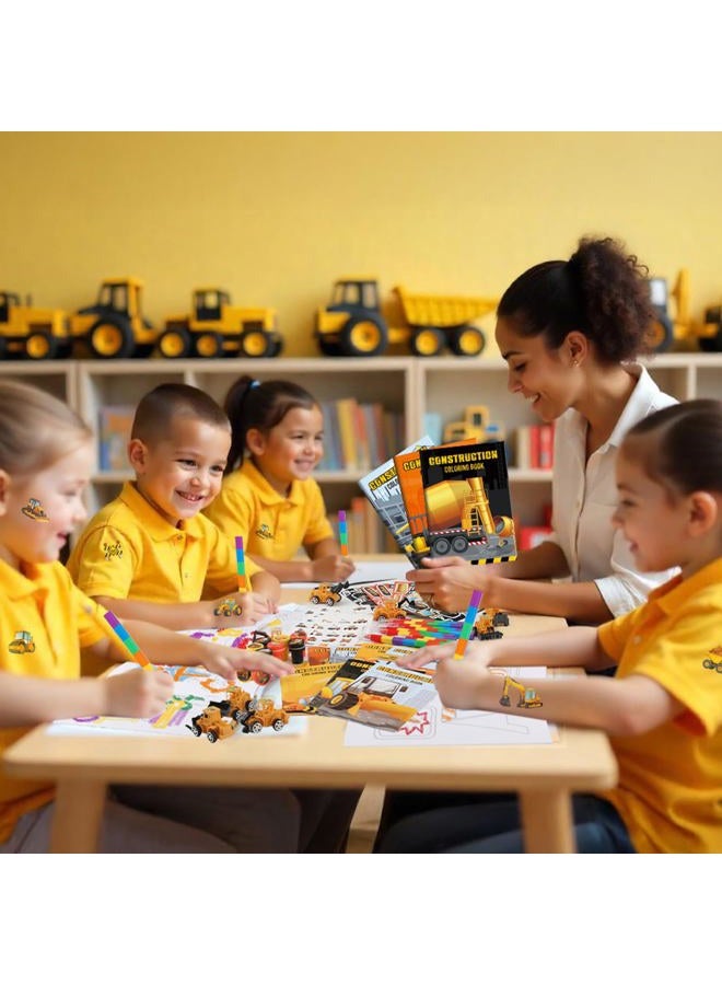 BenLouis 168Pcs Construction Party Favors Excavator Theme Coloring Books Crayons Sticker Set Bulk for Kids Construction Birthday Goodie Bag Stuffer Classroom Gifts Rewards Craft Pinata Fillers - Image 5
