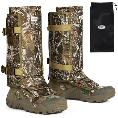 GearOZ Snake Gaiters Snake Chaps, Waterproof Lower Legs Snake Guards, Snake Bite Protective Gaiters, Anti-Snake Boots for Men/Women, Adjustable Size for Hunting/Hiking/Farm Working, Camo - Image 1
