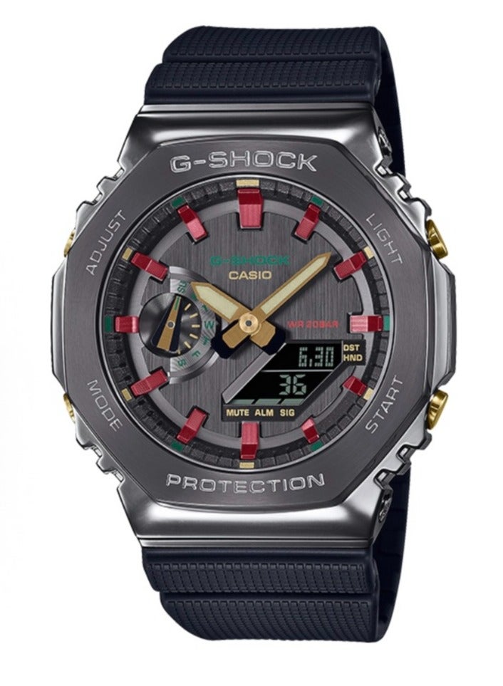 CASIO all-metal series-octagonal shockproof and waterproof Shi Ying movement resin strap Japanese and Korean men's watch black dial - Image 1