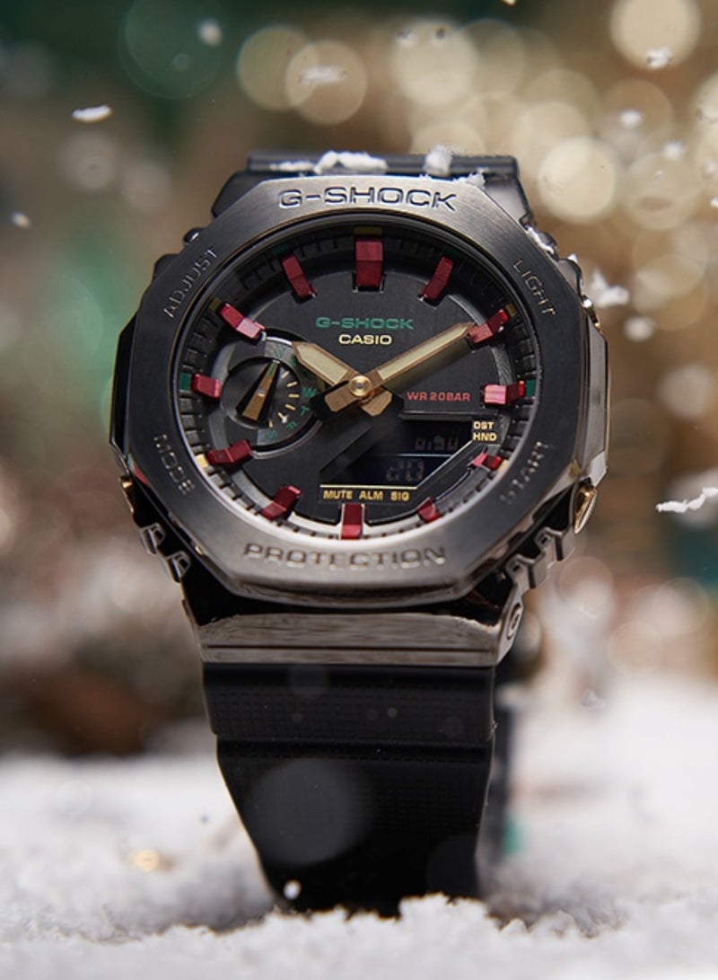 CASIO all-metal series-octagonal shockproof and waterproof Shi Ying movement resin strap Japanese and Korean men's watch black dial - Image 2