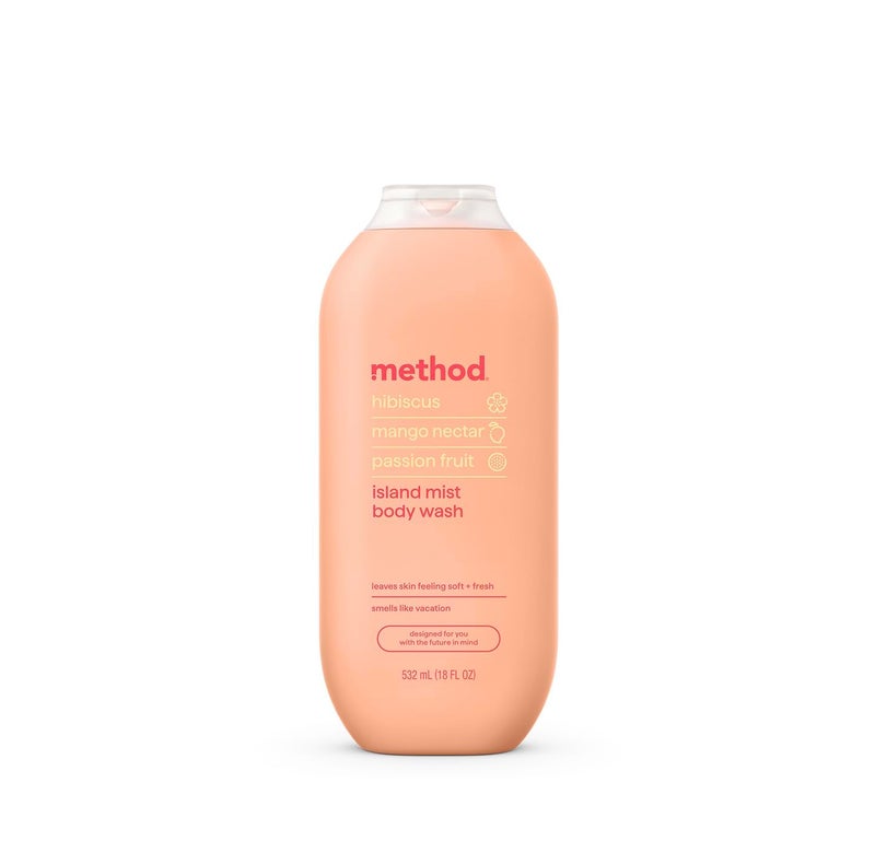 Method Body Wash, Island Mist, Hibiscus + Mango Nectar + Passion Fruit notes, 18oz - Image 1