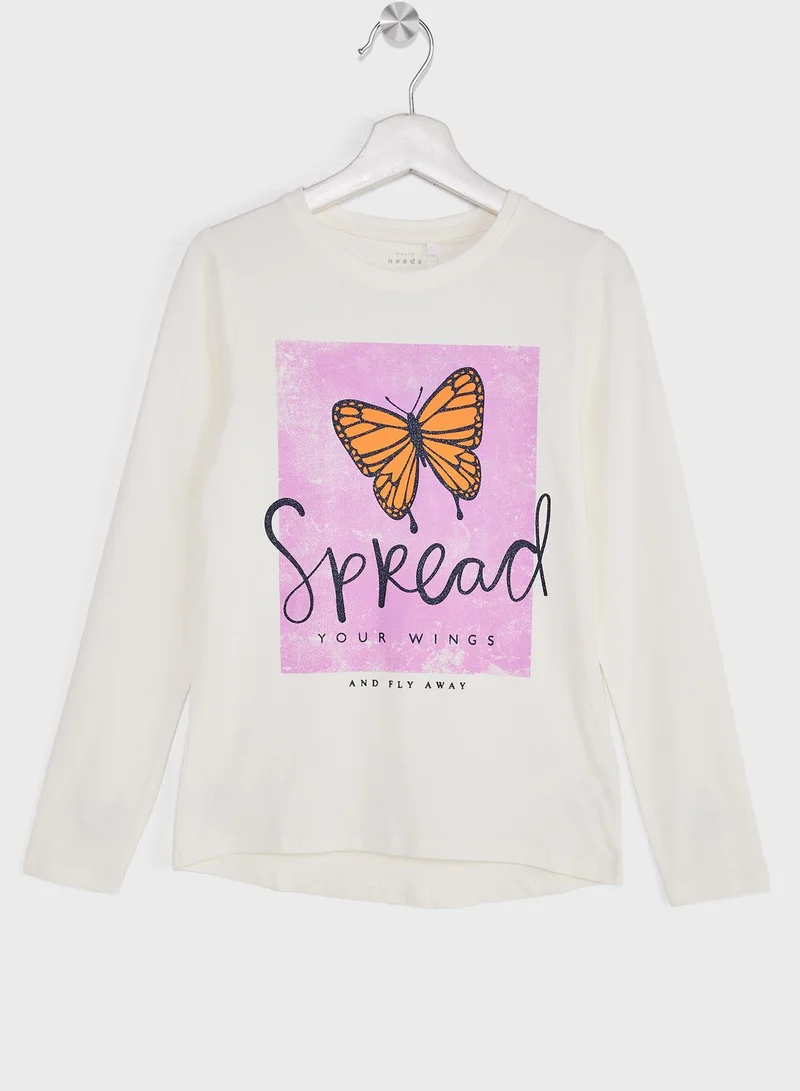 NAME IT Kids Butterfly Crew Neck T-Shirt