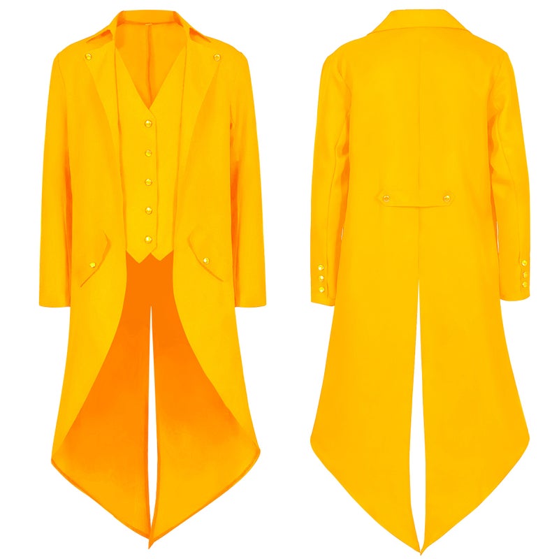 بدلة حفلة كوسبلاي عتيقة ستيمبانك ذات ذيل طائر زرقاء - Image 3