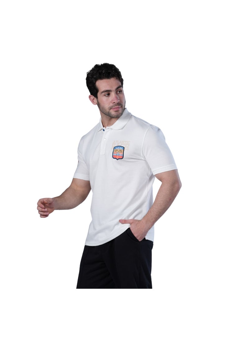 ريد قطن تيشيرت بولو رجالي - مريح وبسيط - أوف وايت - Image 2