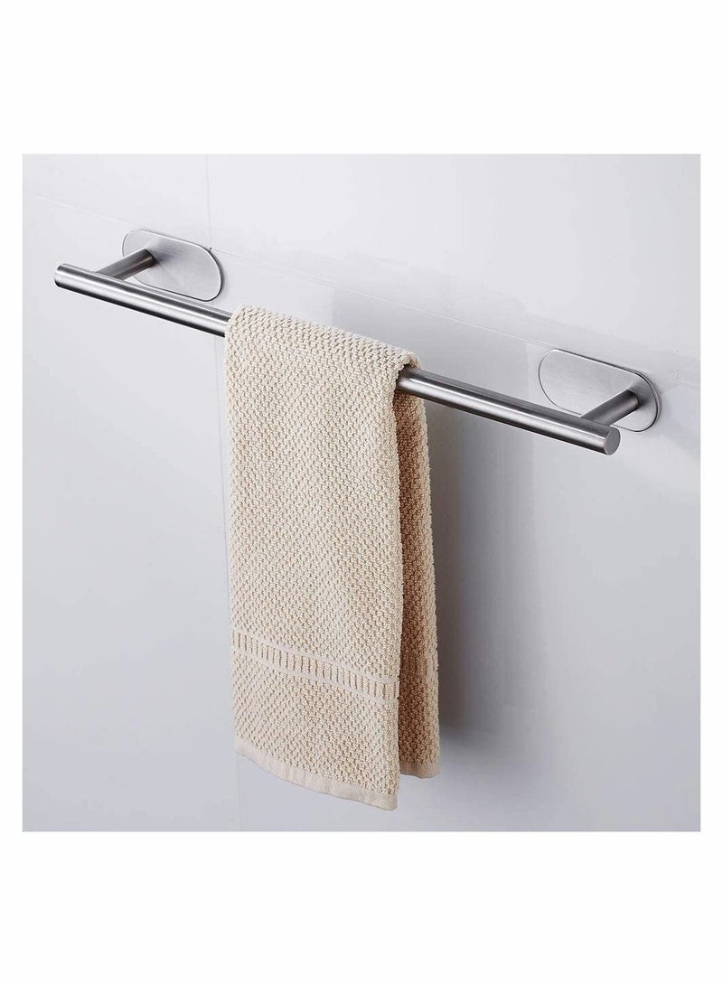Excefore Self Adhesive Towel Rail SUS 304 Brushed Stainless Steel Towel Bar, 50cm Towel Holder for Bathroom Kitchen, Easy to Install without Drilling, Modern Decoration Rack Hardware Hanger  - Image 1