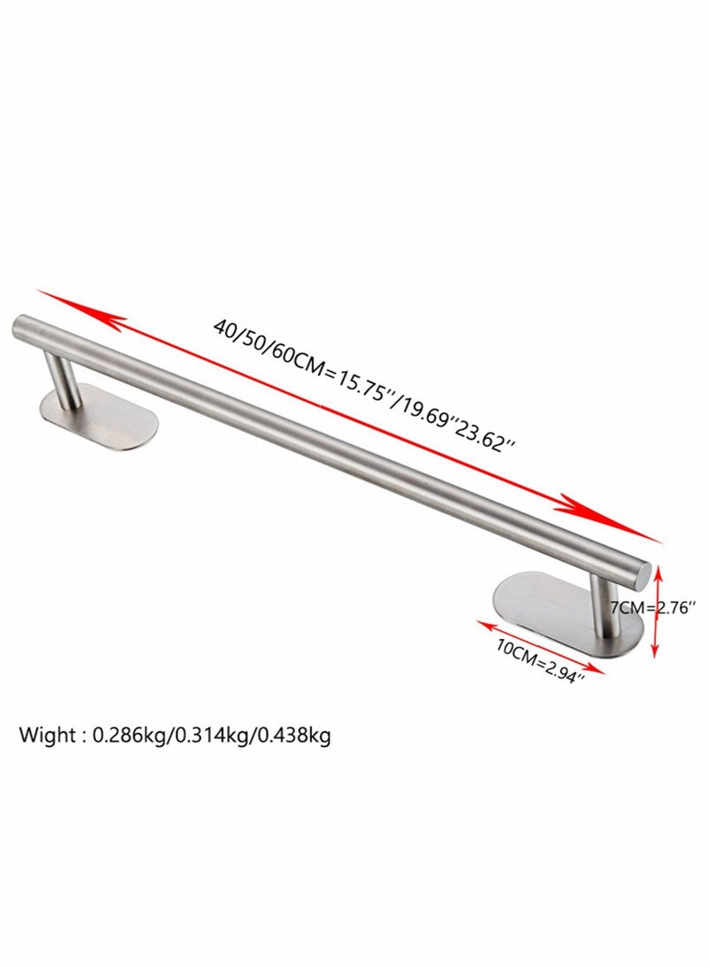 Excefore Self Adhesive Towel Rail SUS 304 Brushed Stainless Steel Towel Bar, 50cm Towel Holder for Bathroom Kitchen, Easy to Install without Drilling, Modern Decoration Rack Hardware Hanger  - Image 5