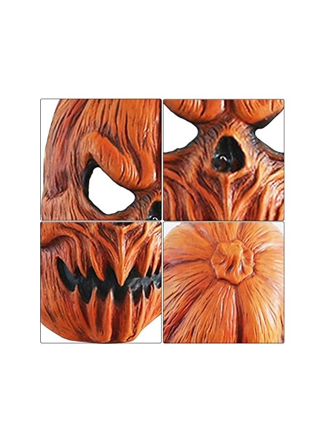 Halloween Pumpkin Face Mask Novelty Scary Head Mask Latex Creepy Helmet for Halloween Cosplay Costume Carnival Party Favor - Image 4