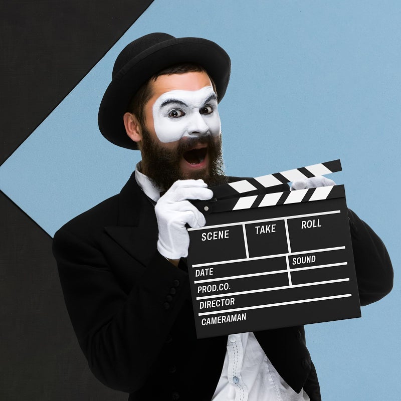 Black Wooden Movie Clapperboard 10.8x11.8 Inch Director And Sound Labels Prop For Hollywood TV Film Photography Studios Videographers - Image 1
