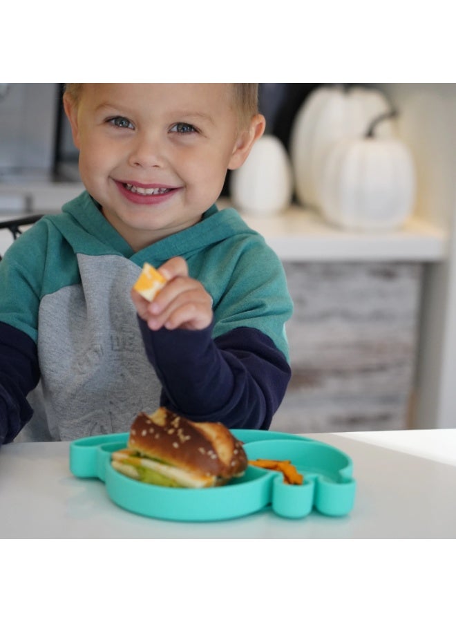 melii Divided Silicone Suction Plate - 100% Silicone, for Baby + Toddlers – BPA Free, Dishwasher & Microwave Safe - Snail - Image 3