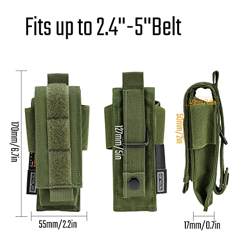 TACTICAL_GEEK TACTICAL GEEK EXT8 EDC Belt Organizer Molle Multitool Sheath Nylon Flashlight Holster EDC Pocket Organizer for Small Tool Organizer Pouch Accessories for Daily Carry Green - Image 3