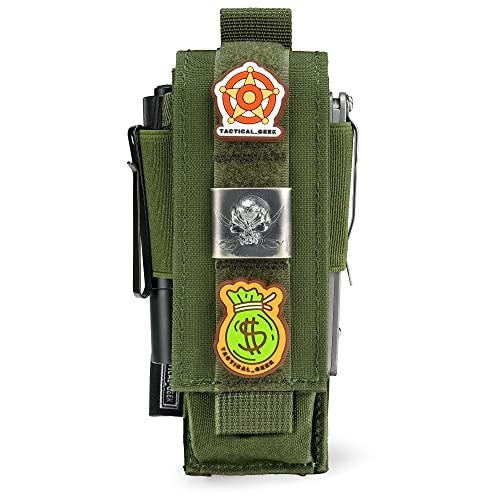 TACTICAL_GEEK TACTICAL GEEK EXT8 EDC Belt Organizer Molle Multitool Sheath Nylon Flashlight Holster EDC Pocket Organizer for Small Tool Organizer Pouch Accessories for Daily Carry Green - Image 1