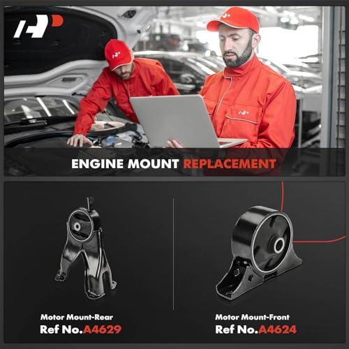 A-Premium 2PCS Front and Rear Engine Motor Mount Kit Compatible with Mitsubishi Eclipse 2006-2012, Galant 2004-2012, Endeavor 2004-2008/2010-2011, 2.4L 3.8L, Replace# MR589152, MR589155 - Image 2