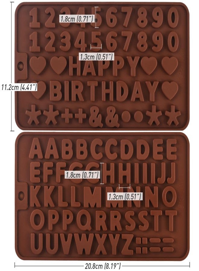 Newk قوالب سيليكون للشوكولاتة على شكل حروف وأرقام من نيوك، 4 عبوات من قوالب السيليكون لتزيين كعكات أعياد الميلاد - Image 2