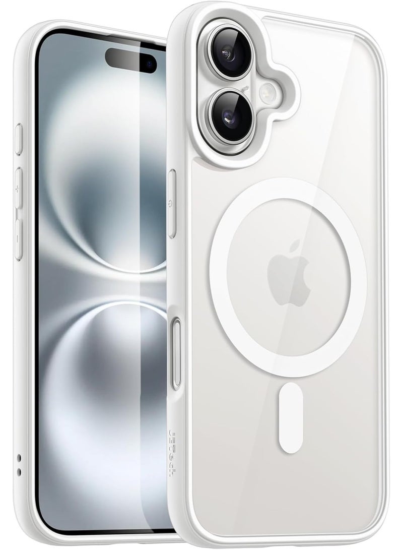 Denx Magnetic Case for iPhone 16 Plus Case, Compatible with MagSafe, Plating Luxury Cover, Clear Soft TPU Shockproof Protective Phone Case, (White) - Image 1