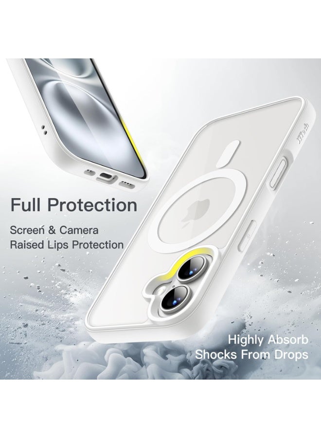 Denx Magnetic Case for iPhone 16 Plus Case, Compatible with MagSafe, Plating Luxury Cover, Clear Soft TPU Shockproof Protective Phone Case, (White) - Image 4