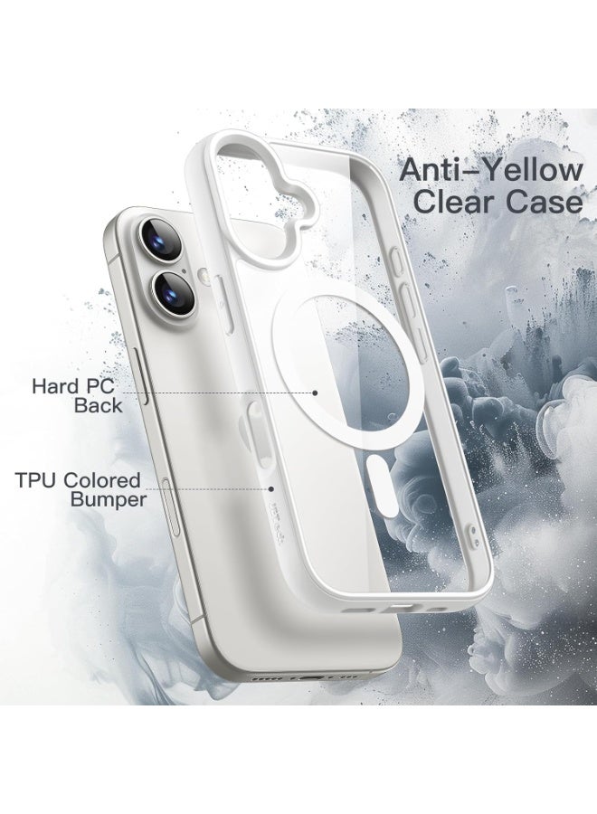 Denx Magnetic Case for iPhone 16 Plus Case, Compatible with MagSafe, Plating Luxury Cover, Clear Soft TPU Shockproof Protective Phone Case, (White) - Image 5