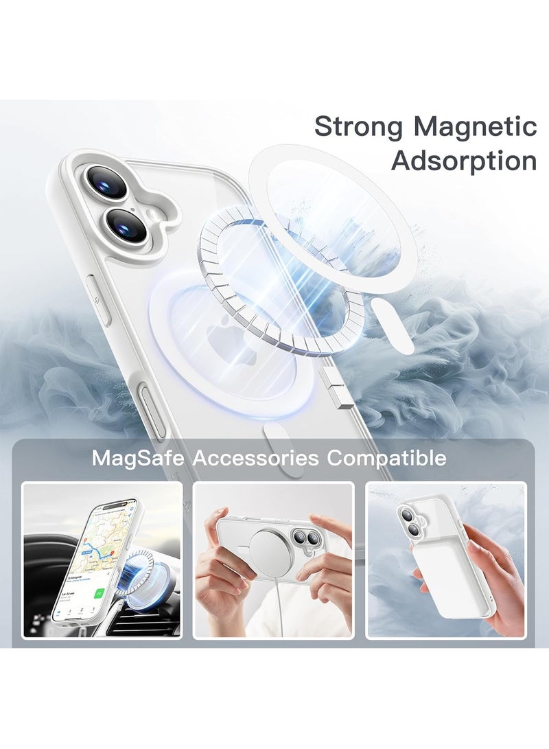 Denx Magnetic Case for iPhone 16 Plus Case, Compatible with MagSafe, Plating Luxury Cover, Clear Soft TPU Shockproof Protective Phone Case, (White) - Image 3