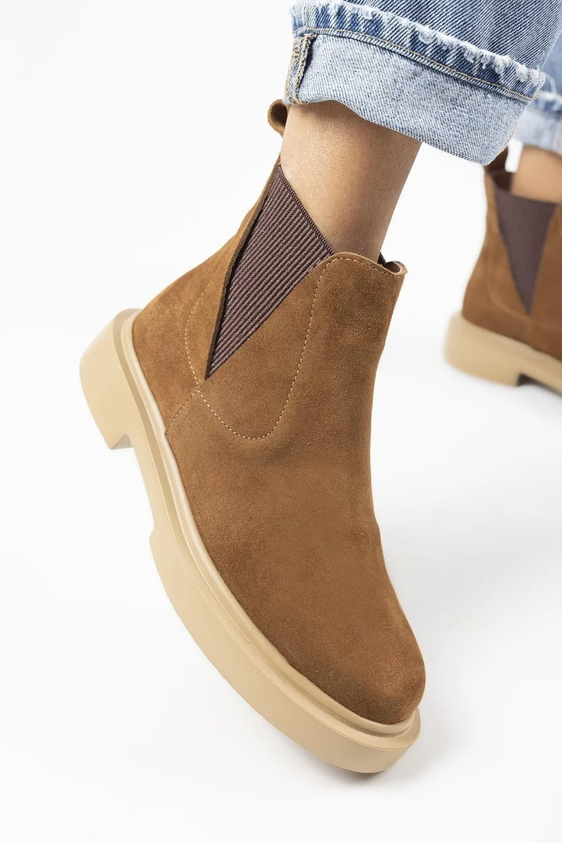 مانجيرو أحذية مانيجيرو أنابيل النسائية من الجلد الطبيعي، ذات رباط مطاطي، لون بني فاتح