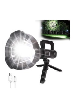 Excefore Rechargeable Handheld Spotlight Flashlight, 90000 High Lumens, Super Bright LED Flashlight for Emergencies, 4 Modes Waterproof Searchlight Spotlight for Fishing, Hunting, Hiking, Camping with Tripod  - Image 1