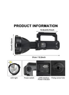 Excefore Rechargeable Handheld Spotlight Flashlight, 90000 High Lumens, Super Bright LED Flashlight for Emergencies, 4 Modes Waterproof Searchlight Spotlight for Fishing, Hunting, Hiking, Camping with Tripod  - Image 5