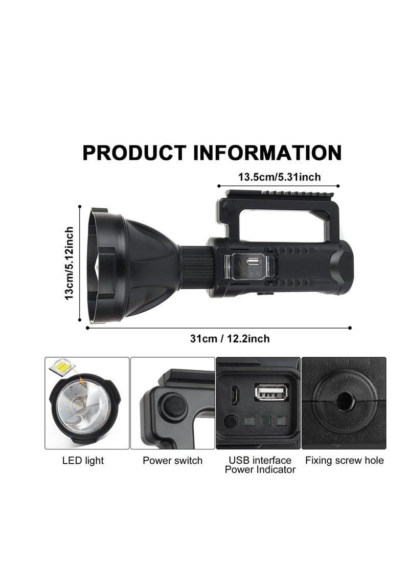 Excefore Rechargeable Handheld Spotlight Flashlight, 90000 High Lumens, Super Bright LED Flashlight for Emergencies, 4 Modes Waterproof Searchlight Spotlight for Fishing, Hunting, Hiking, Camping with Tripod  - Image 5