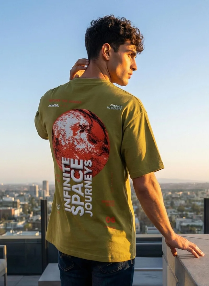 NOBERO NOBERO Men's Premium Oversized Printed T-Shirt