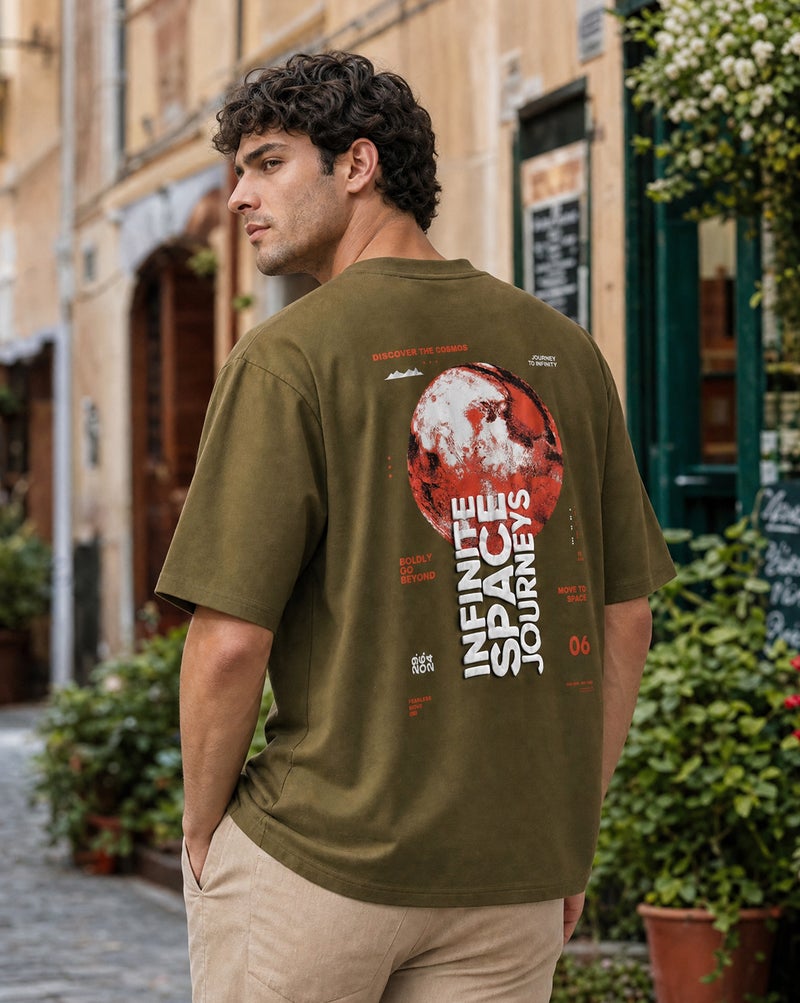 NOBERO Men's Premium Oversized Printed T-Shirt - Image 1