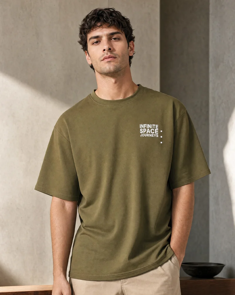 NOBERO NOBERO Men's Premium Oversized Printed T-Shirt