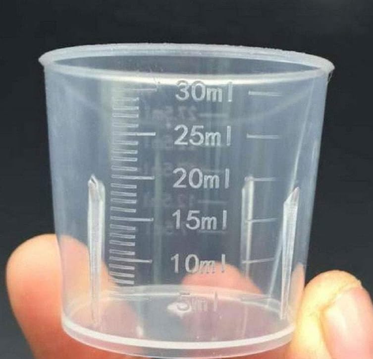 Sumbow 30ml Plastic Liquid Measuring Cups - Mini Clear Kitchen Medicine Cups Transparent Labs Graduated Beakers Baking Cooking Home Lab Measure Tool (10 Packs,1oz,Transparent) - Image 1