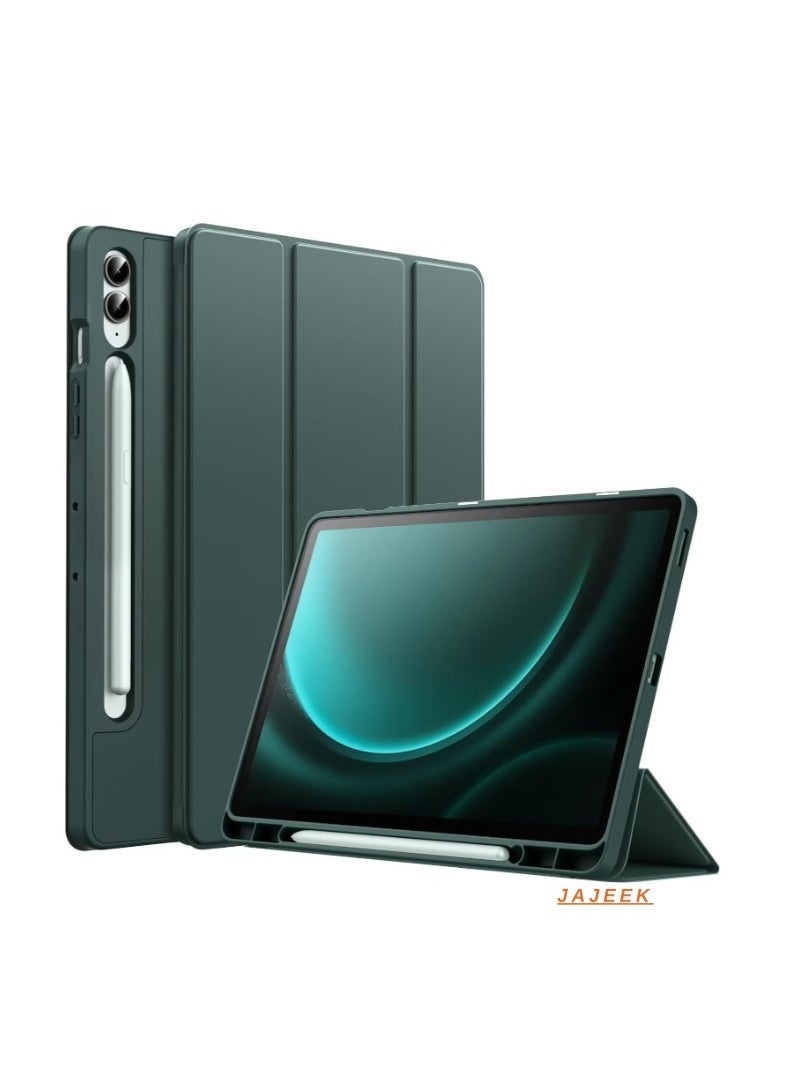 JAJEEK Case for Samsung Galaxy Tab S9 FE+ 12.4-Inch with S Pen Holder – Soft TPU Tri-Fold Stand Protective Tablet Cover, Supports S Pen Charging, Auto Wake/Sleep Function, Shockproof & Lightweight - Image 1