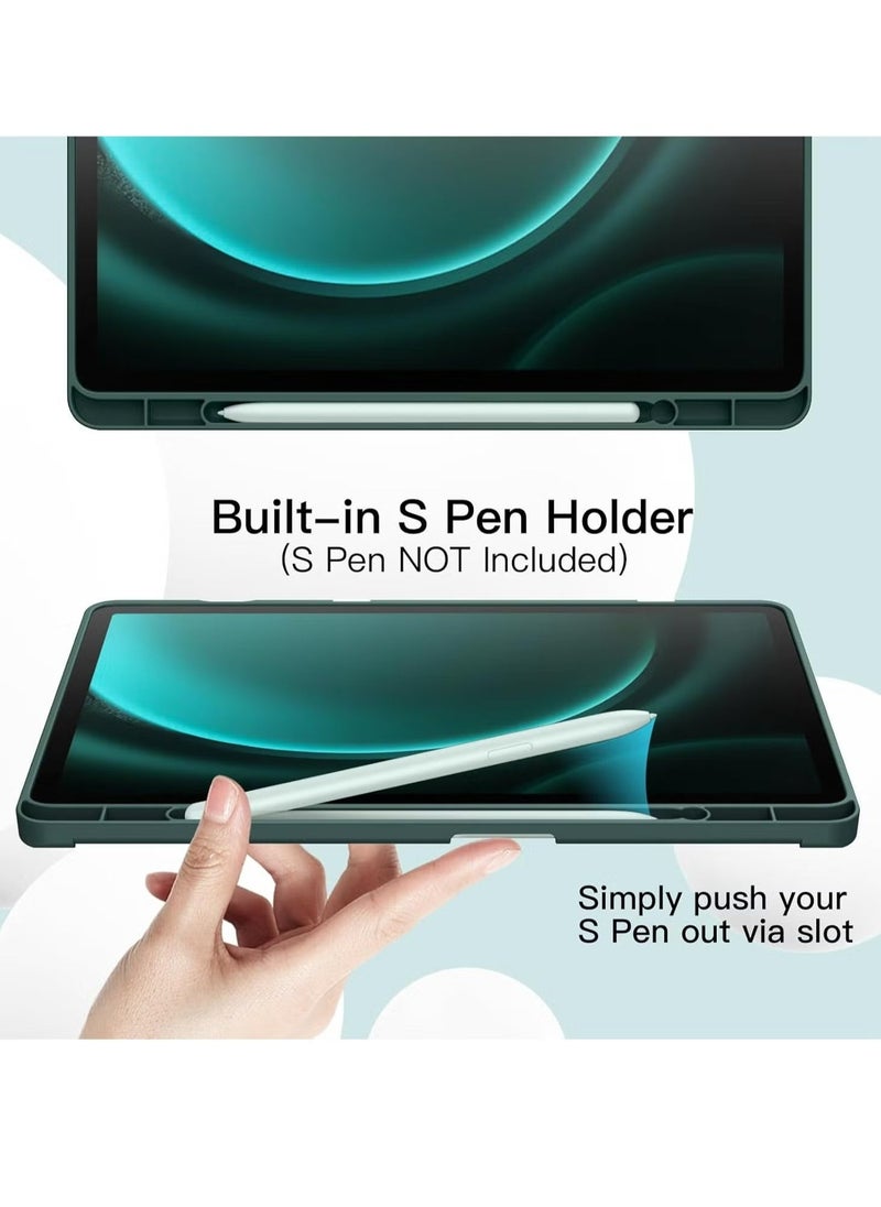 JAJEEK Case for Samsung Galaxy Tab S9 FE+ 12.4-Inch with S Pen Holder – Soft TPU Tri-Fold Stand Protective Tablet Cover, Supports S Pen Charging, Auto Wake/Sleep Function, Shockproof & Lightweight - Image 2