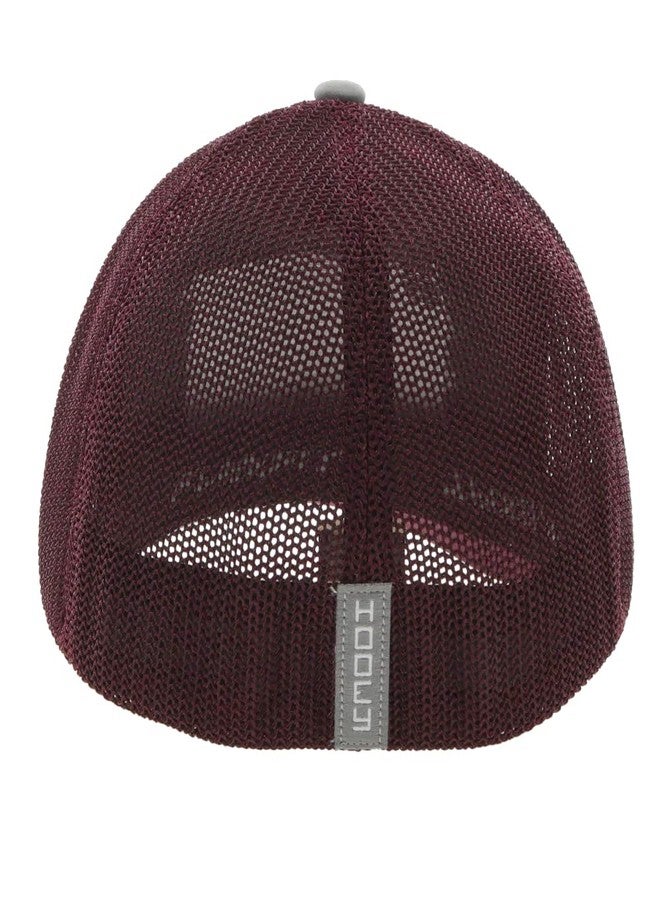HOOEY Cactus Ropes Flexfit Mesh Back Trucker Hat (US, Alpha, Small, Medium, Grey/Maroon) - Image 5
