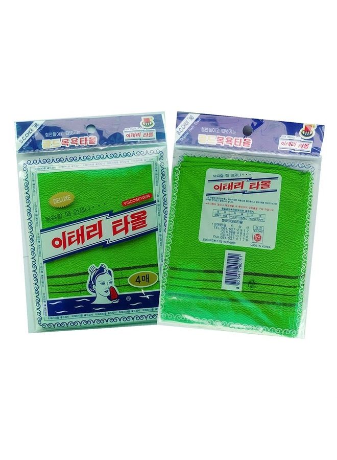 GOLDSANGSA Korean Exfoliating Towel Washcloth Mitts 8pcs(Green4,Yellow4)/Korean Italy Towel Skincare Exfoliating Scrub Bath Cloth Remove Dead Skin - Image 2