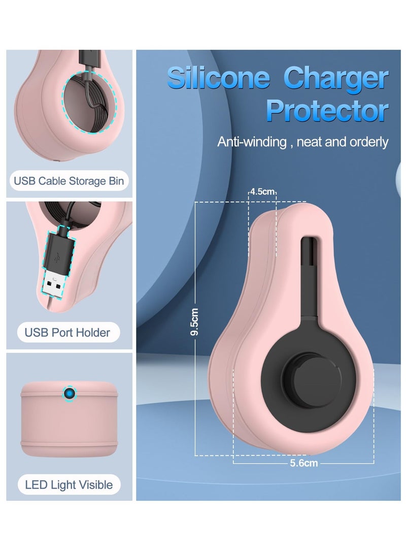 SYOSI For Oura Ring Gen3 Charger Silicone Charger Protector Cover, ONLY Cover with Cord Winder Not A Charger, Charger Organizer Wrapping Charger and Cords for Oura Ring Gen3 Charging Dock and USB-C Cable - Image 2