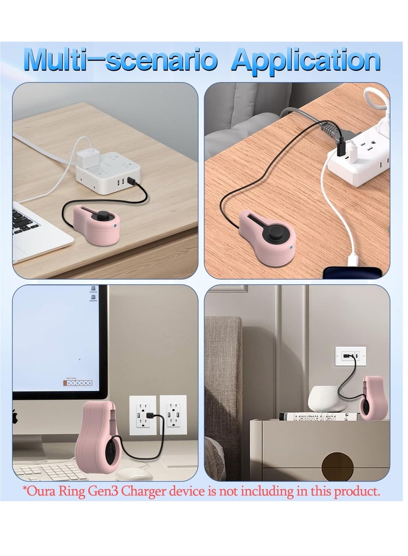 SYOSI For Oura Ring Gen3 Charger Silicone Charger Protector Cover, ONLY Cover with Cord Winder Not A Charger, Charger Organizer Wrapping Charger and Cords for Oura Ring Gen3 Charging Dock and USB-C Cable - Image 3