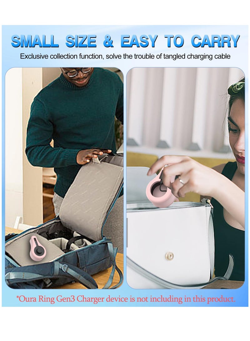 SYOSI For Oura Ring Gen3 Charger Silicone Charger Protector Cover, ONLY Cover with Cord Winder Not A Charger, Charger Organizer Wrapping Charger and Cords for Oura Ring Gen3 Charging Dock and USB-C Cable - Image 5