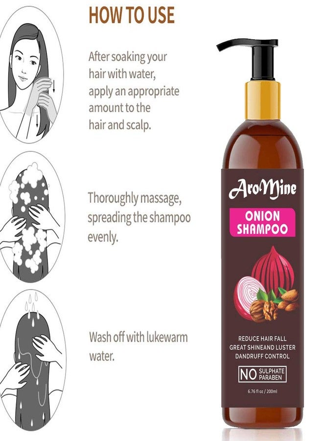 AroMine Natural & Red Onion Shampoo Paraben & Sulphate, 200 ml - Image 5