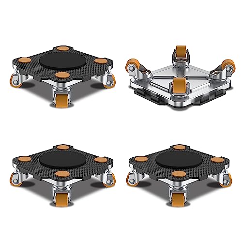 ONEON Furniture Mover Pro - 4Pack Enhanced Dollies with Custom TPE Wheels - Effortless Heavy Furniture Transport (Black: 4 Dollies Only) - Image 1