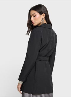 ELLA Longline Blazer With Belt  - Image 2