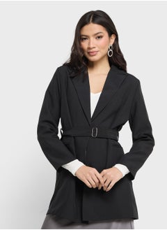 ELLA Longline Blazer With Belt  - Image 1