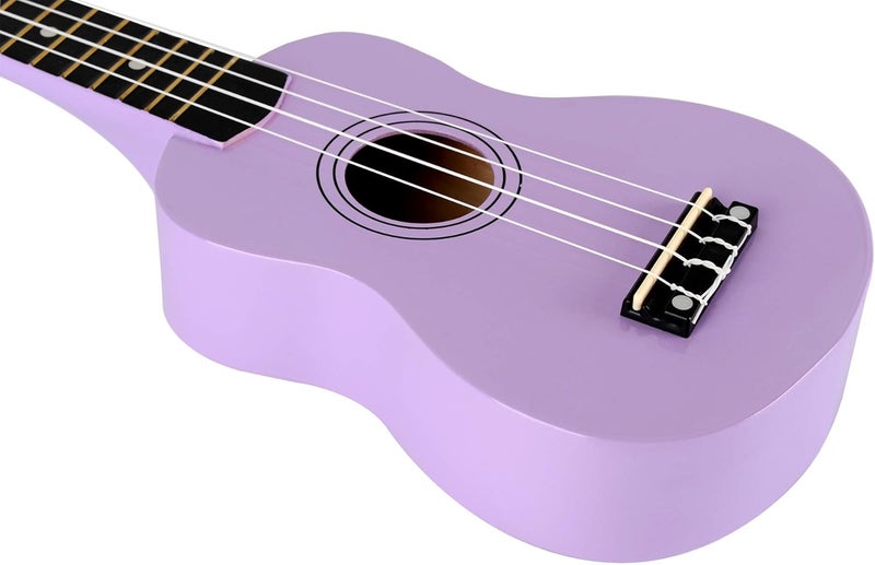 وينز مجموعة Soprano Ukulele للمبتدئين، آلات موسيقية مع حقيبة، موالف قابل للتثبيت، أوتار إضافية، حزام، معول، ملصقات الحنق، بطاقة الأوتار، قطعة تلميع (21 بوصة سوبرانو، أرجواني) - Image 5