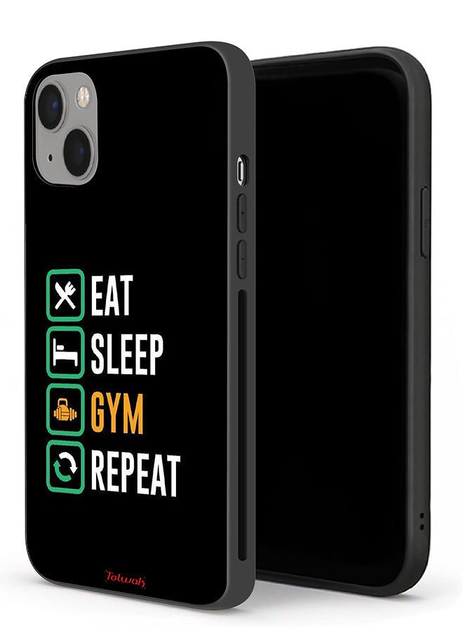 Tolwak Apple iPhone 13 Protective Case Eat Sleep Gym Repeat  - Image 1
