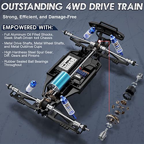 HAIBOXING سيارات هايبكسينغ 1/12 الكهربائية بدون فرش 903A، شاحنة وحش 4X4 للطرق الوعرة مع تحكم عن بعد سريع بسرعة قصوى 55 كم/س، مركبات RTR من الدرجة الهواية لجميع التضاريس للبالغين والأولاد - Image 3