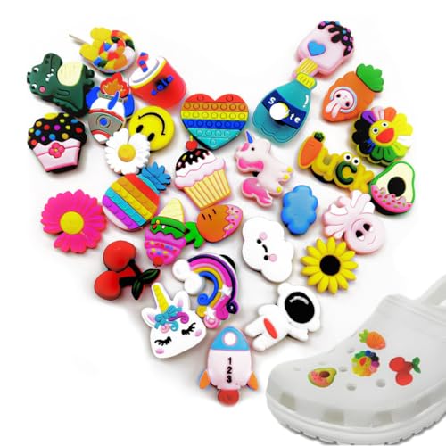 INAAM 30PCS Clogs Shoe Charms for Kids & Adults | Cute Cartoon PVC Charms for Crocs & Slippers | Waterproof Decorative Jibbitz for Shoes, Bracelets & Wristbands | Perfect Gifts for Kids | No Duplicate Designs - Image 1