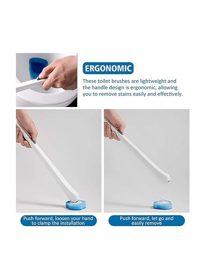 general Disposable Toilet Bowl Cleaning Brush with 16 Refill Heads, Dissolving Replacement Sponges for Bathroom Cleaning, Soft Brush for Easy Toilet Cleaning - Image 2