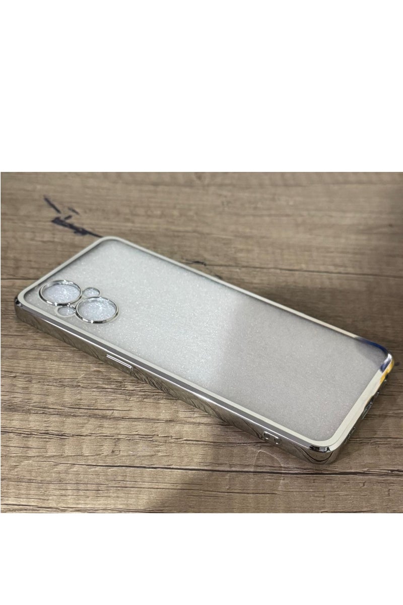 erorex For OPPO Reno7 Z 5G / F21 Pro 5G Transparent Plating Fine Hole Phone Case(Black)