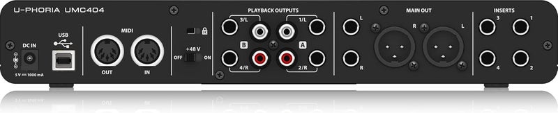 Behringer U-PHORIA UMC404HD Audiophile 4x4 USB Audio/MIDI Interface with Midas Mic Preamplifiers - Image 2