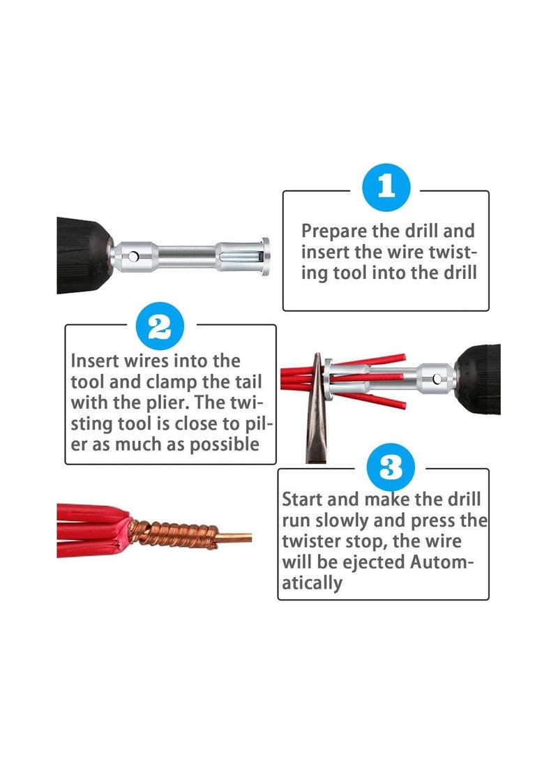 3-Piece Wire Twisting Tools, Wire Stripper and Twister, Portable Quick Connector Twist Wire Tool - Image 3