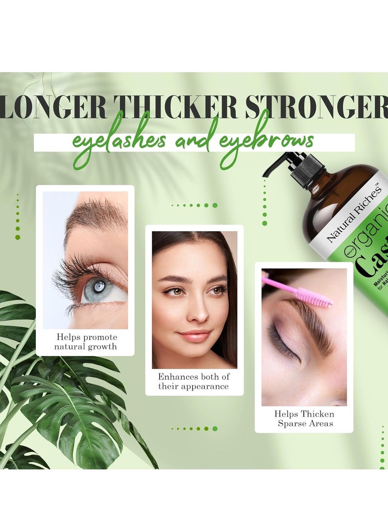 Natural Riches Natural Riches Organic Unrefined Castor Oil Cold pressed Glass Bottle USDA certified for Dry Skin Hair Loss Dandruff Thicker Hair - Moisturizes heals Scalp Skin Thicker Eyelashes Eyebrows 16 fl oz  - Image 5